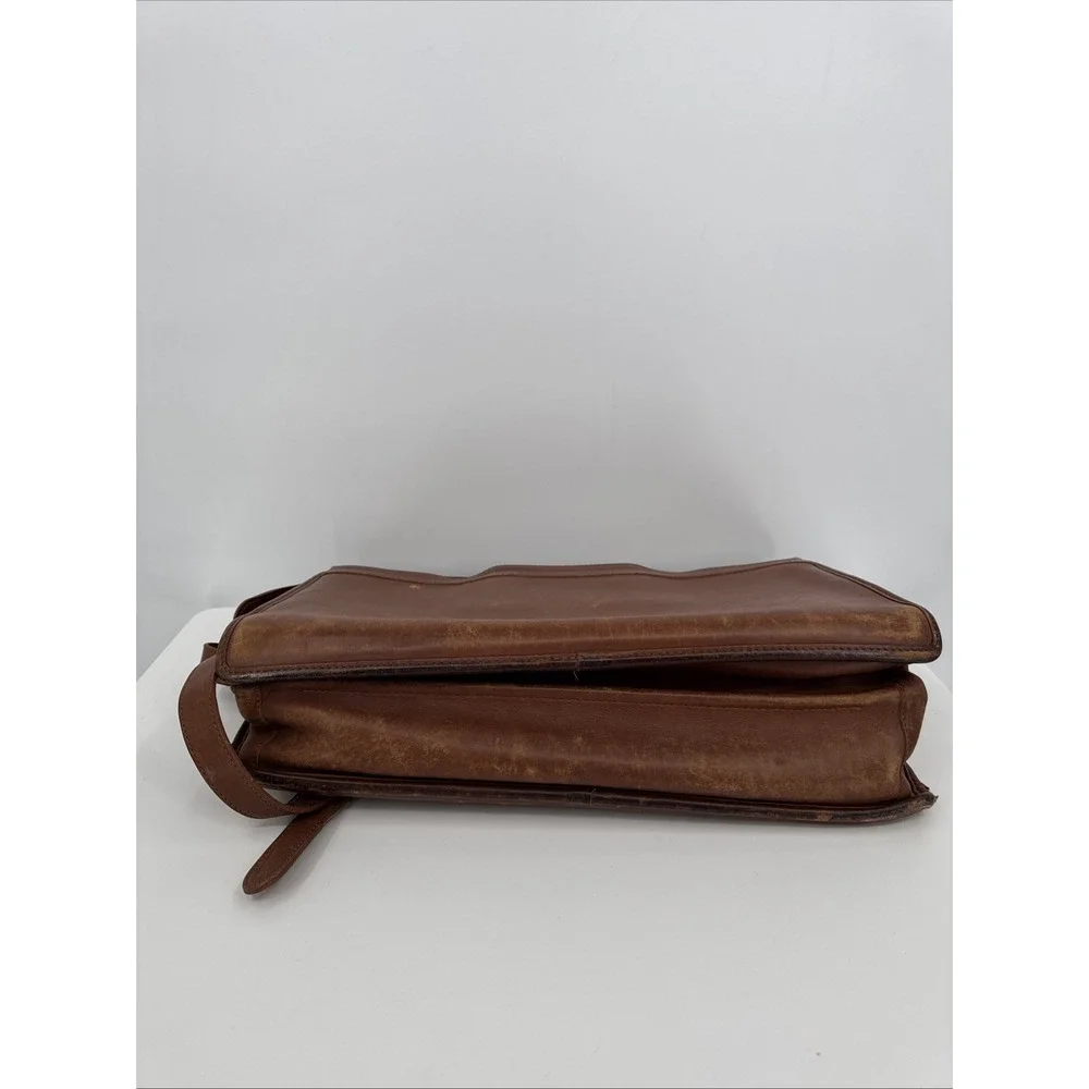 Vintage Coach 5351 Senator Brown Leather Legal Size Briefcase Restoration Needed